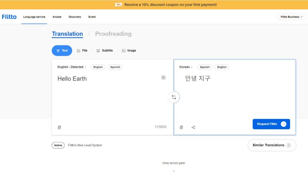 Flitto is one of the best Korean to English Translator Apps