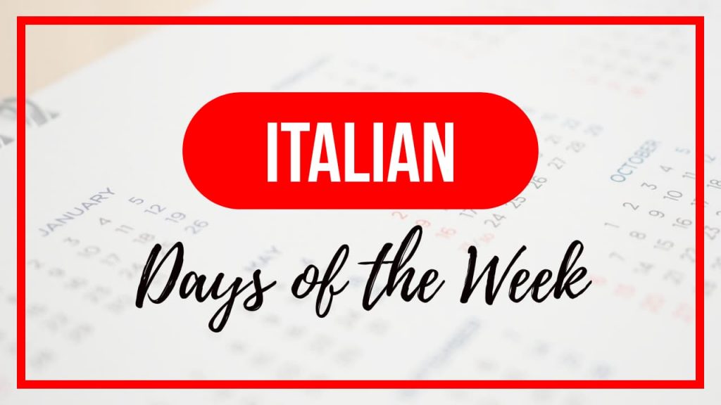 Days of the Week in Italian