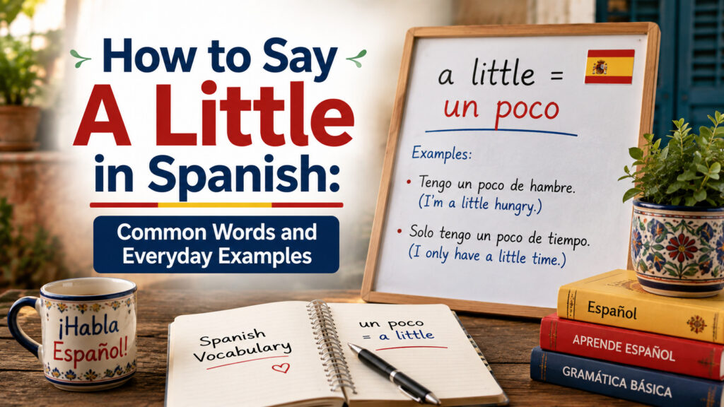 How to Say A Little in Spanish